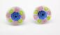 Preview: Millefiore Glass (Murrine) green-rose - Studs